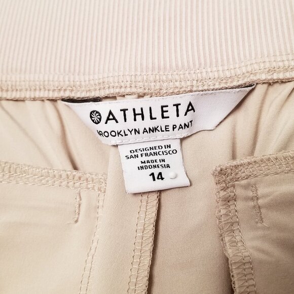 Athleta Brooklyn Mid Rise Ankle Pants 14 Avalone Stretch Slit Lightweight $99 - Picture 8 of 16